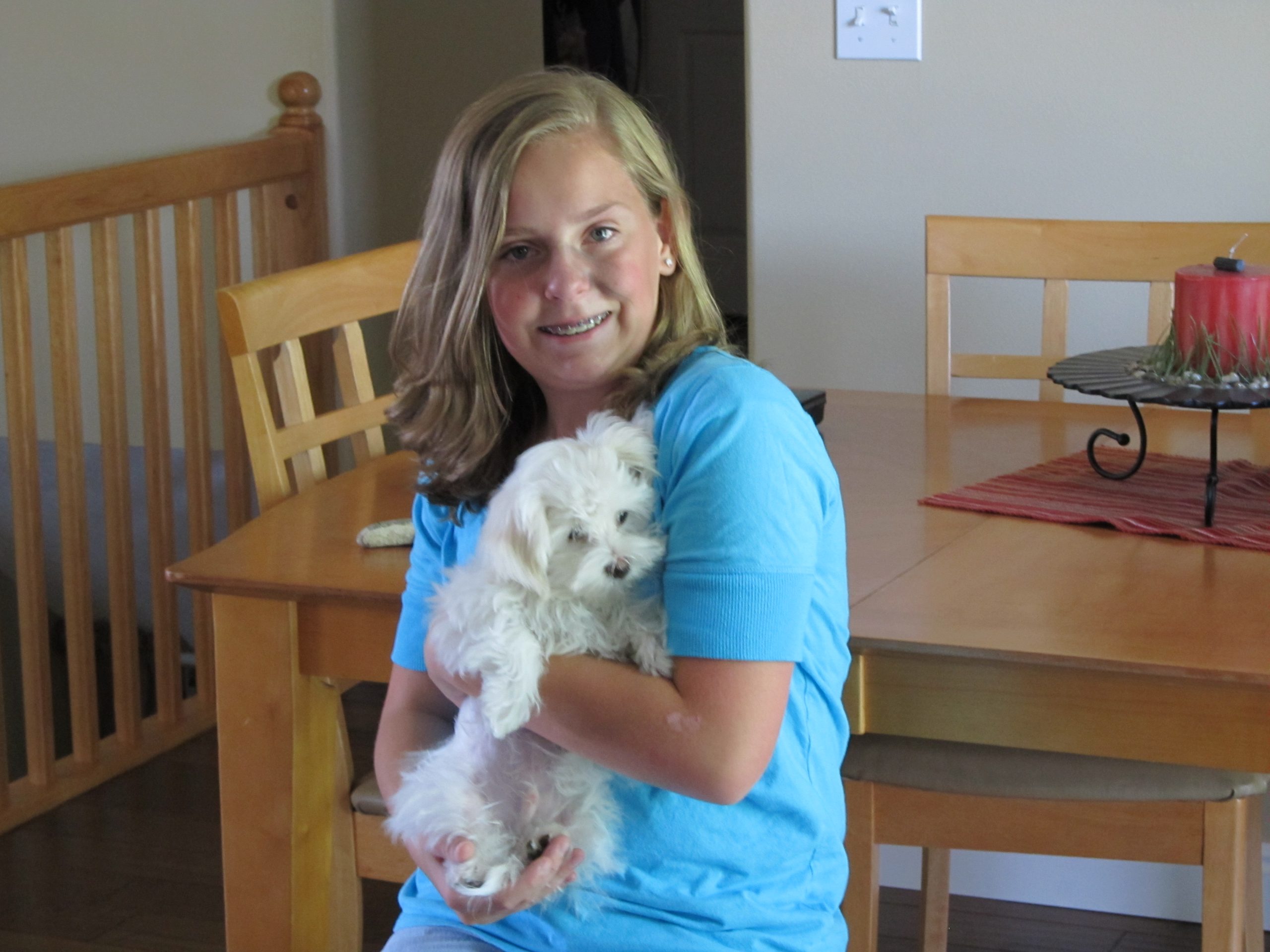 Nicole Holding Her Dog Mozzie