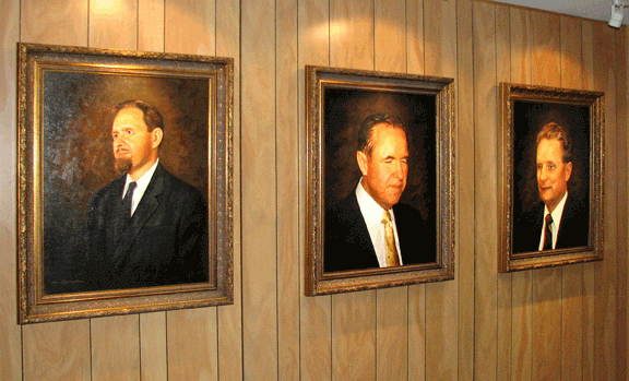 Portraits of Dr. Jacobus Tenbroek, Dr. Kenneth Jernigan and Dr. Mark Mauer