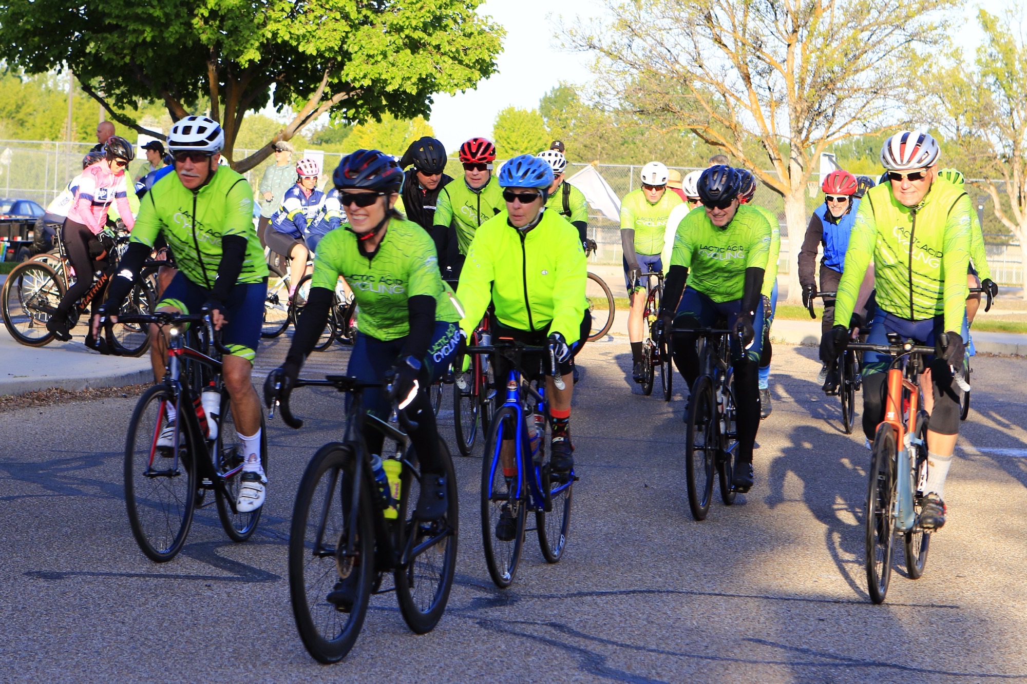 Cyclists riding on the street during the Cycle for Independence.