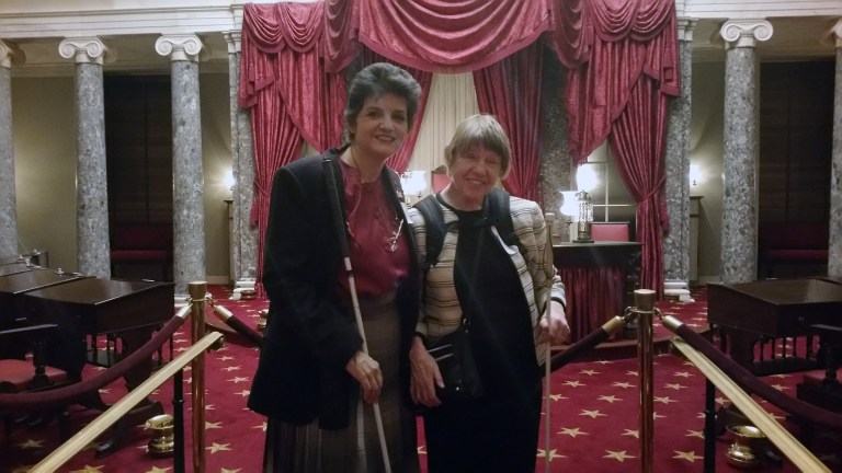 Erin Olsen & Dana Ard in the Old Senate Chambers during their tour of the Capitol in D.C.